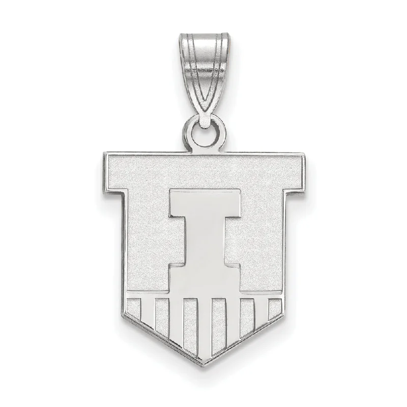 Shop Signature Jewelry Styles At Exclusive Prices 10k White Gold U. of Illinois Medium Shield Pendant