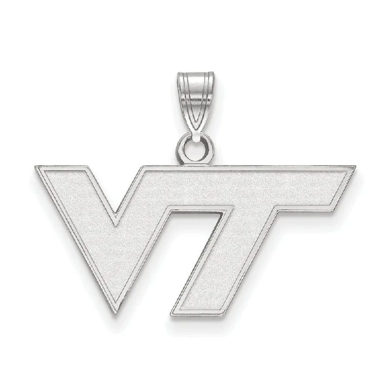 10k White Gold Virginia Tech Small Logo Pendant