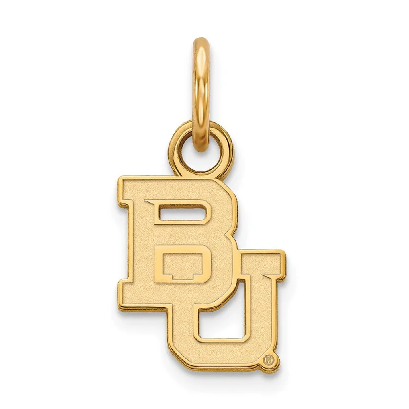 Classic And Modern Jewelry Styles On Sale 10k Yellow Gold Baylor U XS (Tiny) 'BU' Charm or Pendant