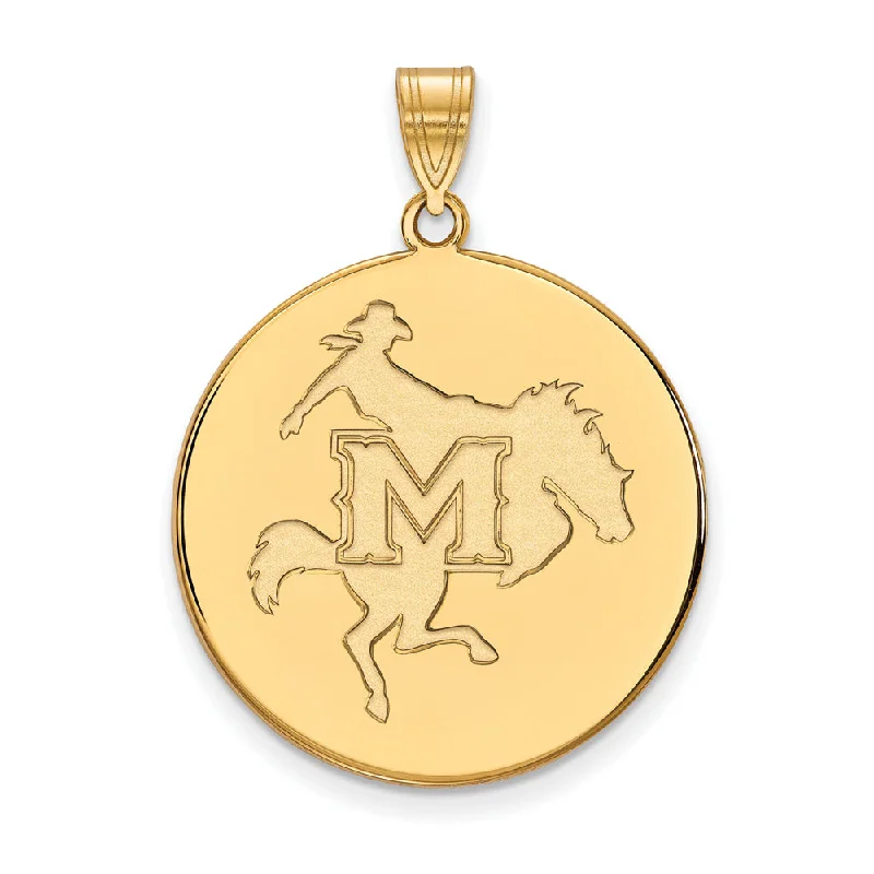 10k Yellow Gold McNeese State XL Disc Pendant