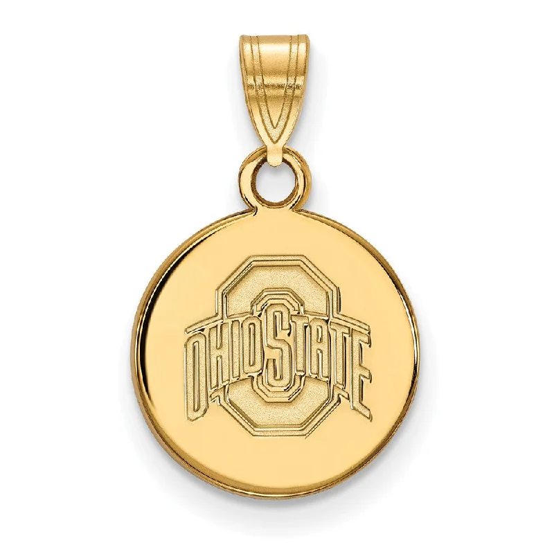 10k Yellow Gold Ohio State Small Logo Disc Pendant