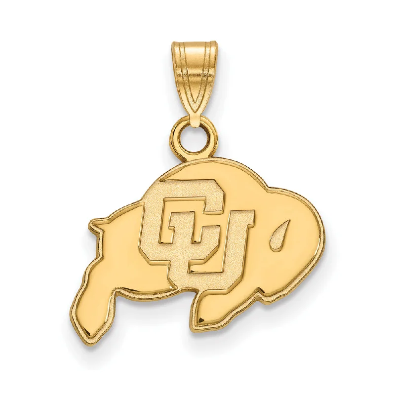 Versatile Layering Jewelry For Effortless Chic 10k Yellow Gold U of Colorado Small 'CU' Mascot Pendant