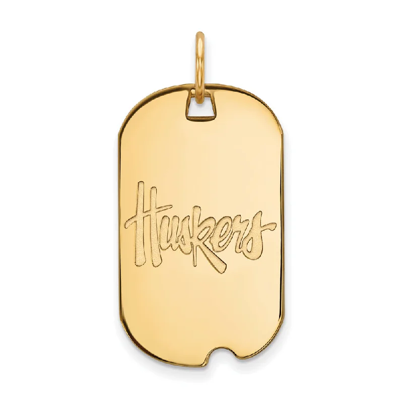 Limited-Time Offer On Elegant Jewelry Pieces 10k Yellow Gold U. of Nebraska 'Huskers' Dog Tag Pendant