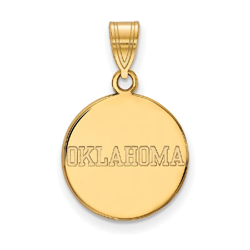 Bestselling Jewelry At Special Promotional Rates 10k Yellow Gold U. of Oklahoma Medium Disc Pendant