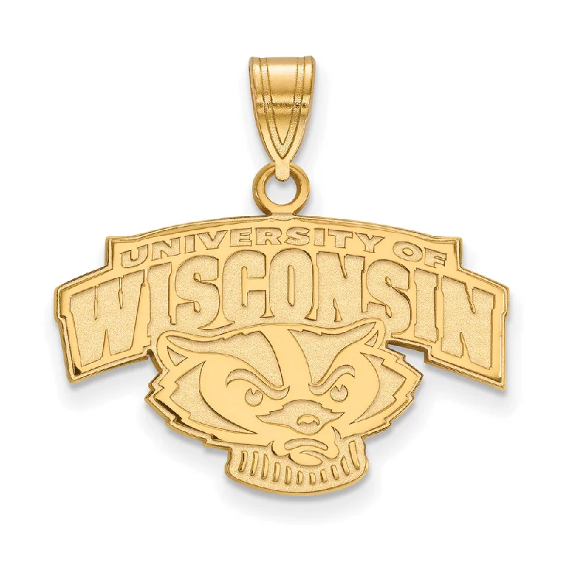 The Perfect Accessory For Less – Jewelry Sale Live 10k Yellow Gold U. of Wisconsin Medium Mascot Logo Pendant