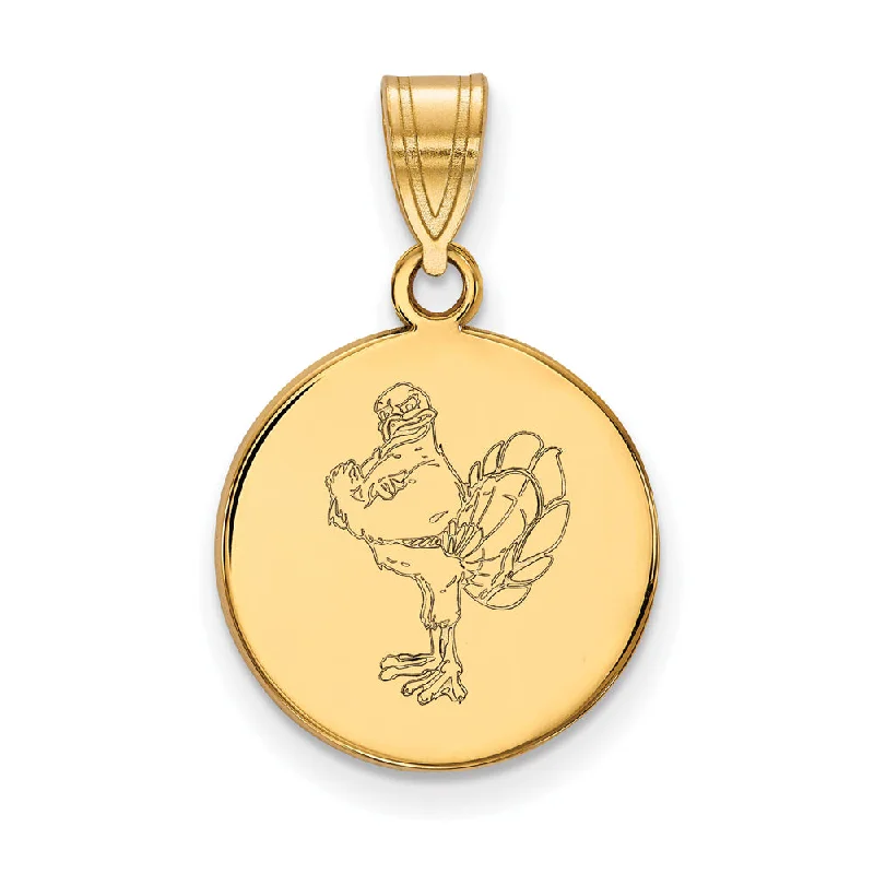 10k Yellow Gold Virginia Tech Medium Mascot Logo Disc Pendant