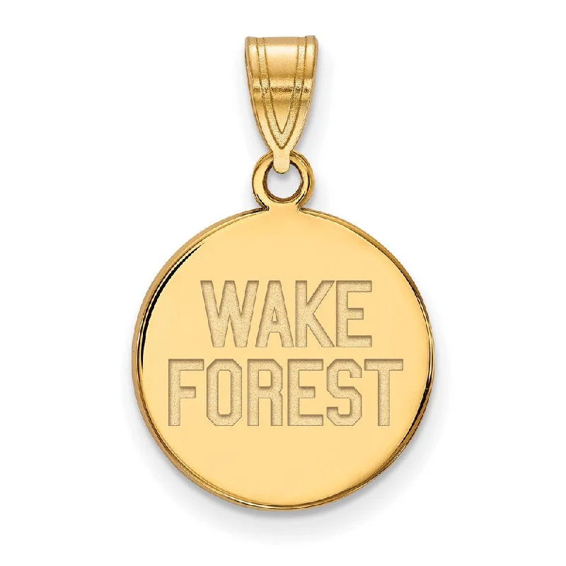 Timeless Jewelry At Special Discount Rates 10k Yellow Gold Wake Forest U. Medium Logo Disc Pendant