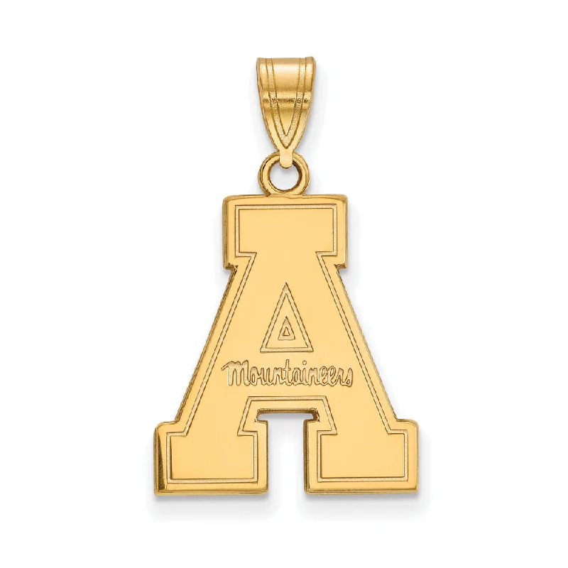Personalized Jewelry At Special Discount Rates 14k Gold Plated Silver Appalachian State Large 'A' Pendant