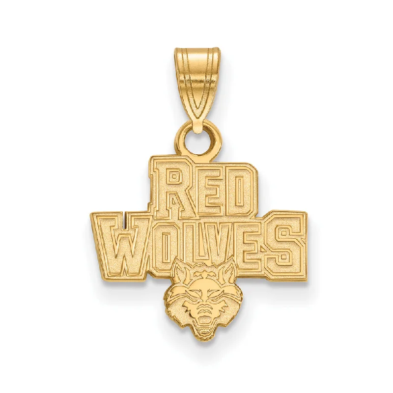 Limited-Stock Jewelry Sale – Once It's Gone, It's Gone 14k Gold Plated Silver Arkansas State Small Pendant