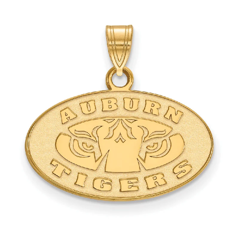 Buy More, Save More On Stunning Jewelry Designs 14k Gold Plated Silver Auburn U Small Oval Logo Pendant