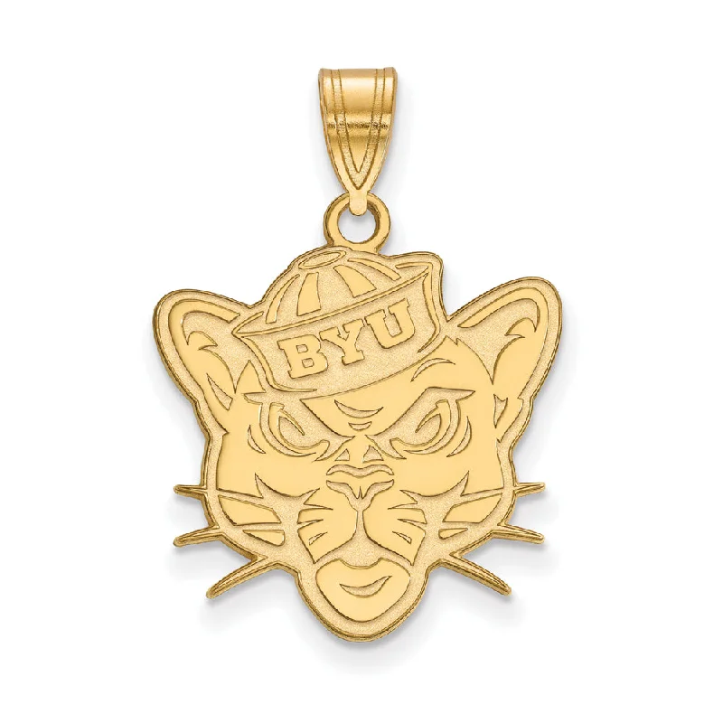 Elegant Jewelry Pieces At Unbelievable Prices 14k Gold Plated Silver Brigham Young U Large Pendant