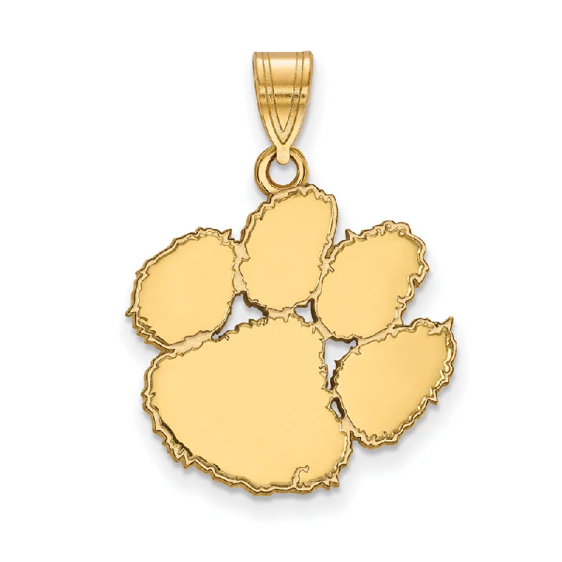 14k Gold Plated Silver Clemson U Large Pendant