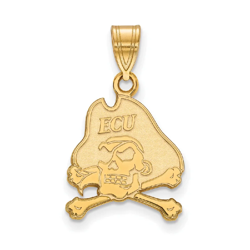 14k Gold Plated Silver East Carolina U Medium Mascot Pendant