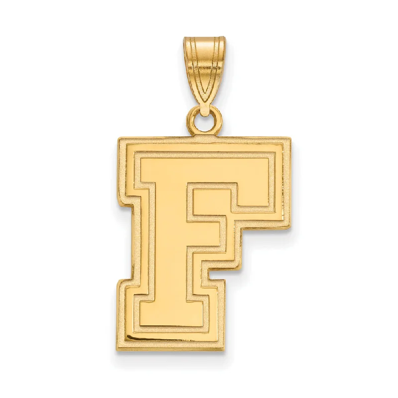 Chic And Stylish Jewelry At Exclusive Prices 14k Gold Plated Silver Fordham U Large Pendant