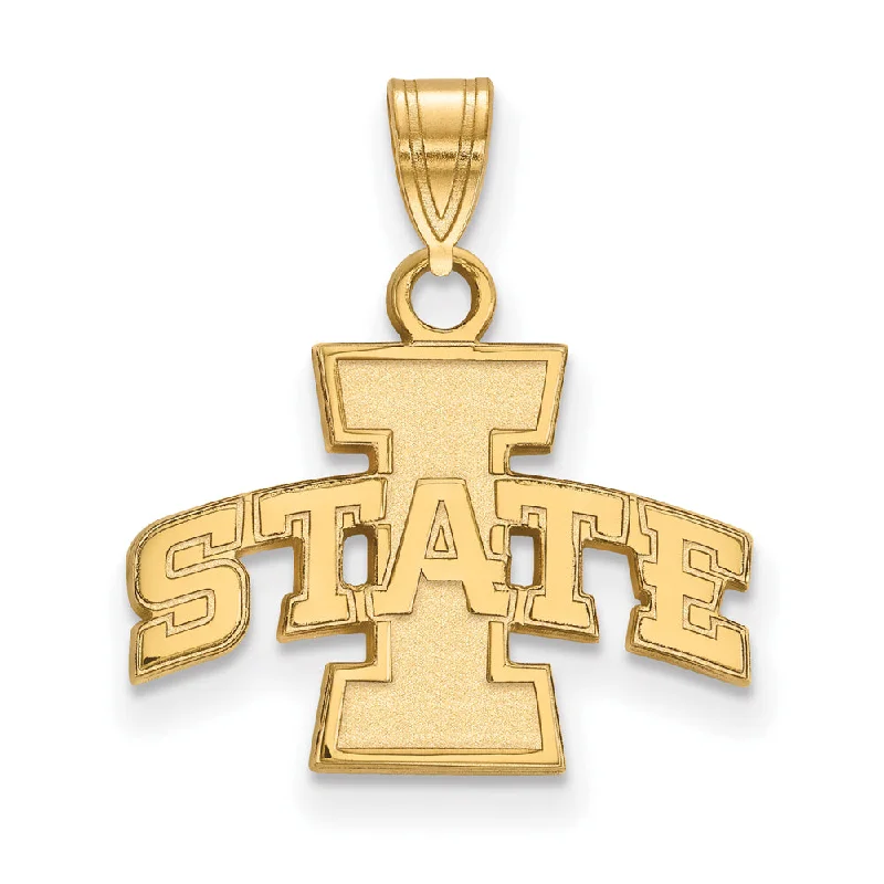 Modern Jewelry At Exclusive Discounts – Shop Today 14k Gold Plated Silver Iowa State Small 'I STATE' Pendant