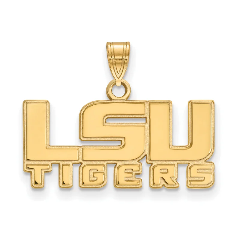 Modern Jewelry At Exclusive Discounts – Shop Today 14k Gold Plated Silver Louisiana State Small 'LSU TIGERS' Pendant
