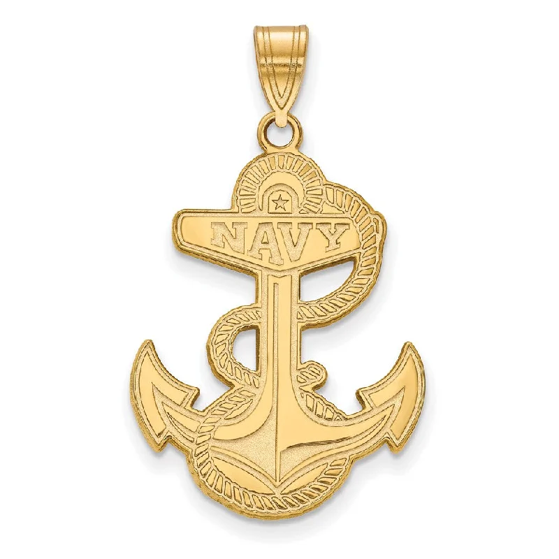 14k Gold Plated Silver U.S. Naval Academy XL Pendant