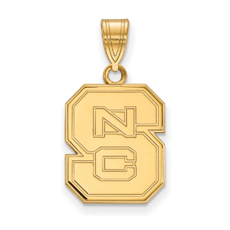 Limited-Time Jewelry Sale – Elegant Styles At Less 14k Gold Plated Silver North Carolina State Medium 'NCS' Pendant
