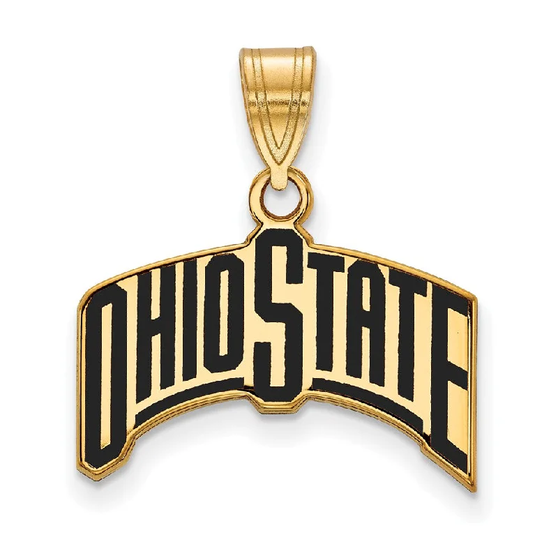 Don't Miss Out On Jaw-Dropping Jewelry Discounts 14k Gold Plated Silver Ohio State Large Enamel Pendant