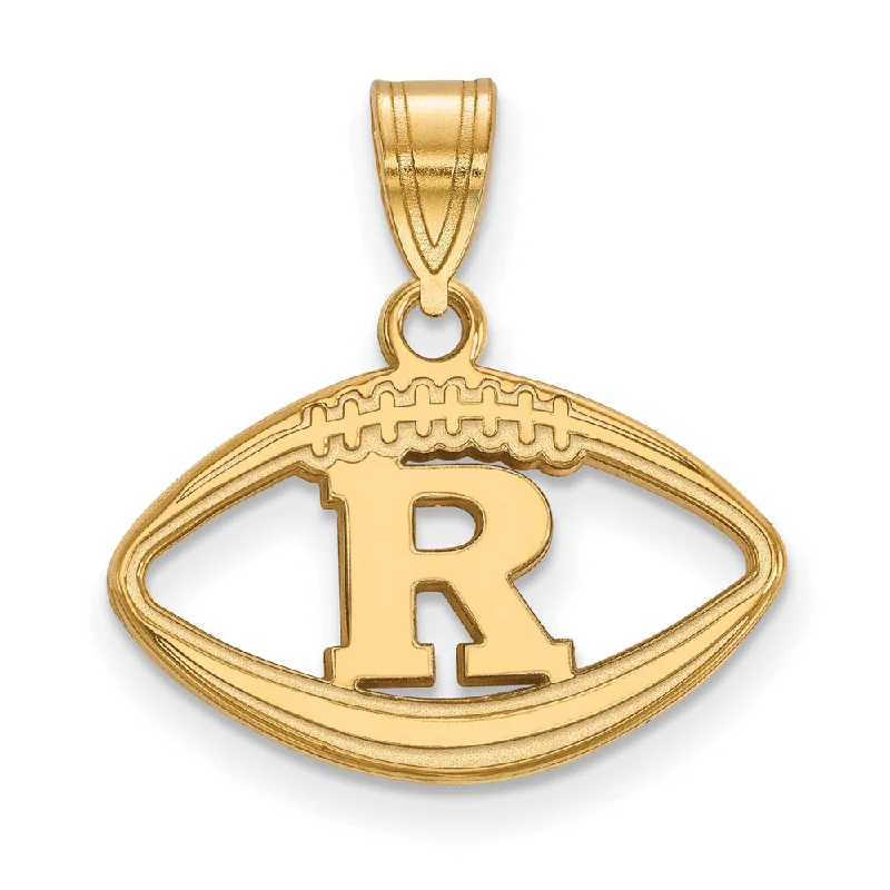 14k Gold Plated Silver Rutgers Football Pendant