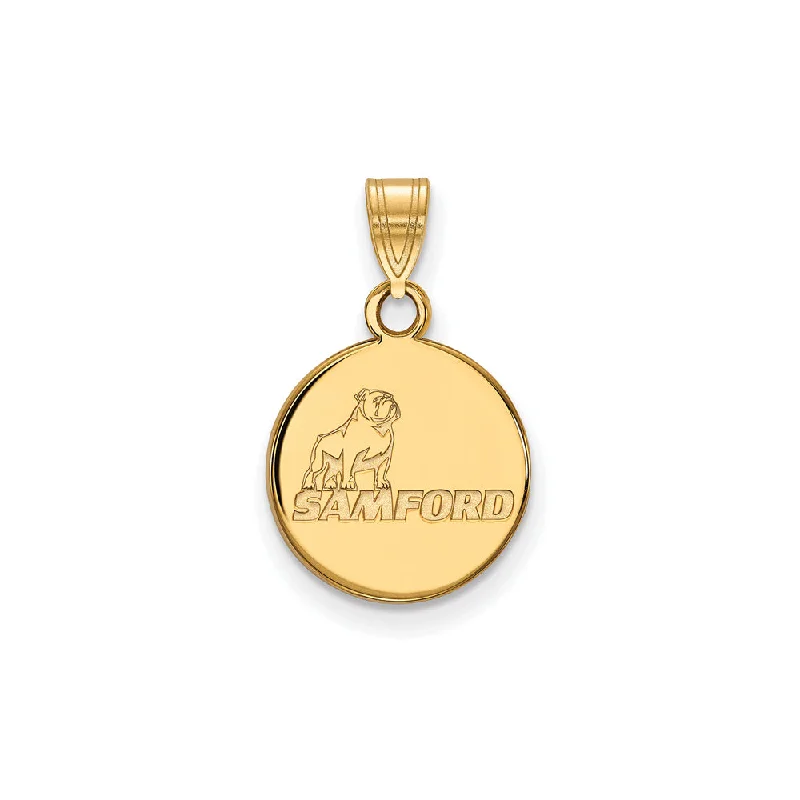 14k Gold Plated Silver Samford U. Small Mascot Logo Pendant