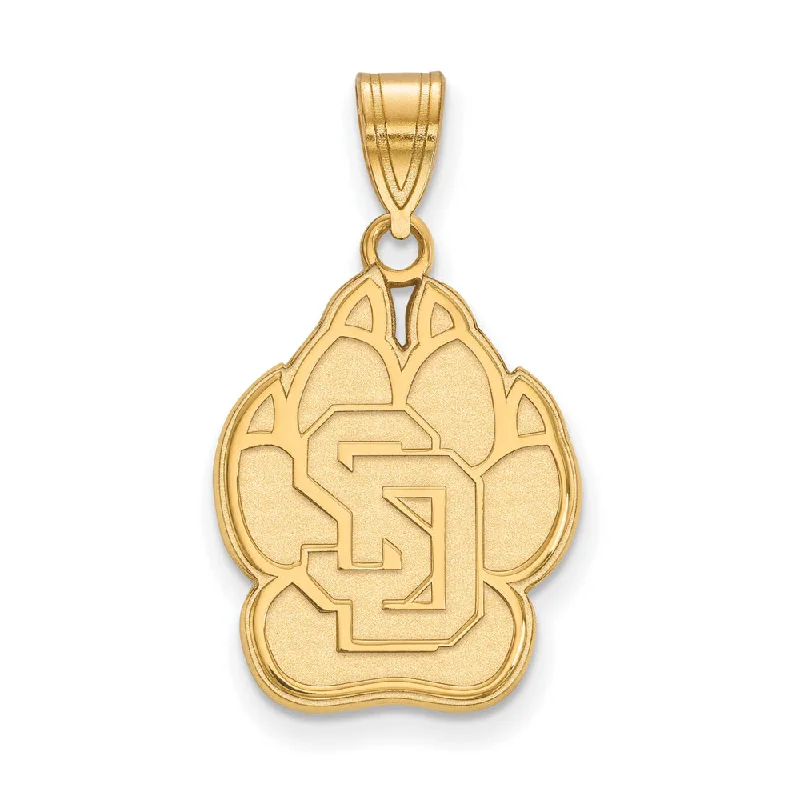 Luxury Handcrafted Jewelry For Elegant Looks 14k Gold Plated Silver South Dakota Large Logo Pendant