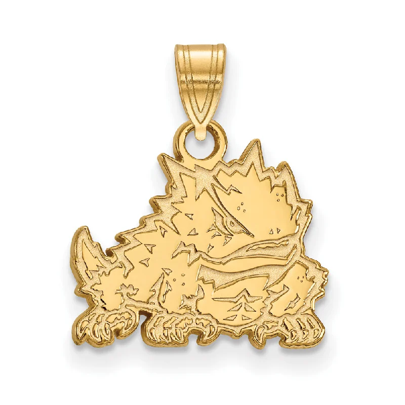 Best Jewelry Sale Prices – Limited-Time Offer 14k Gold Plated Silver Texas Christian U. Small Mascot Pendant