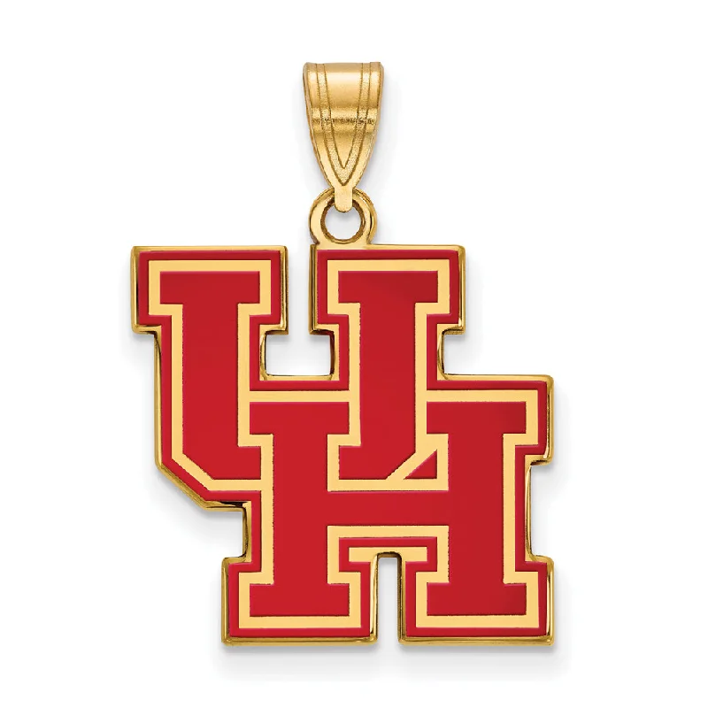 Exclusive Jewelry Sale – Grab Timeless Pieces Now 14k Gold Plated Silver U. of Houston Large Enamel 'UH' Pendant