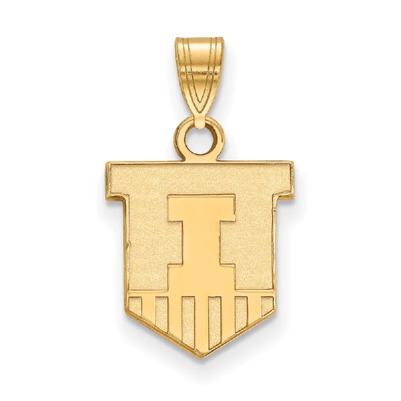 Exclusive Jewelry Offers – Shine For Less 14k Gold Plated Silver U. of Illinois Small Shield Logo Pendant