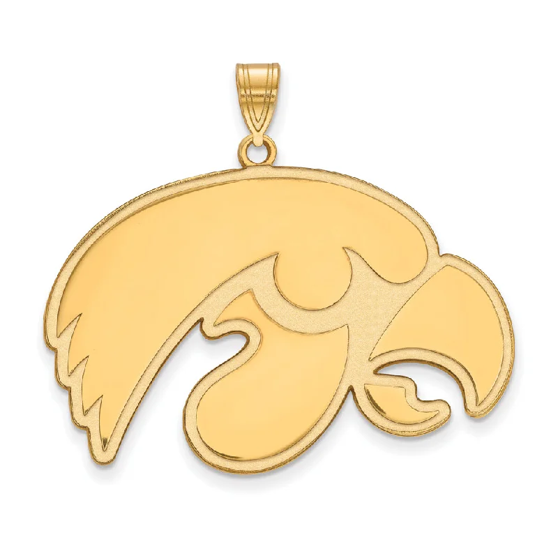 Exclusive Jewelry Offers – Sparkle For Less 14k Gold Plated Silver U. of Iowa XL Mascot Pendant