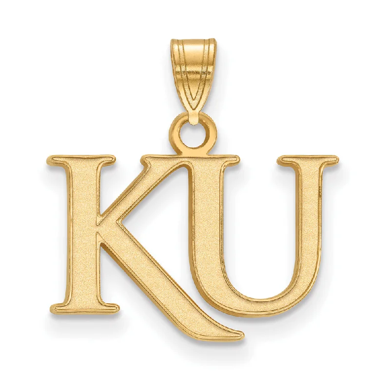 Seasonal Jewelry Deals – Elevate Your Style 14k Gold Plated Silver U. of Kansas Small 'KU' Pendant