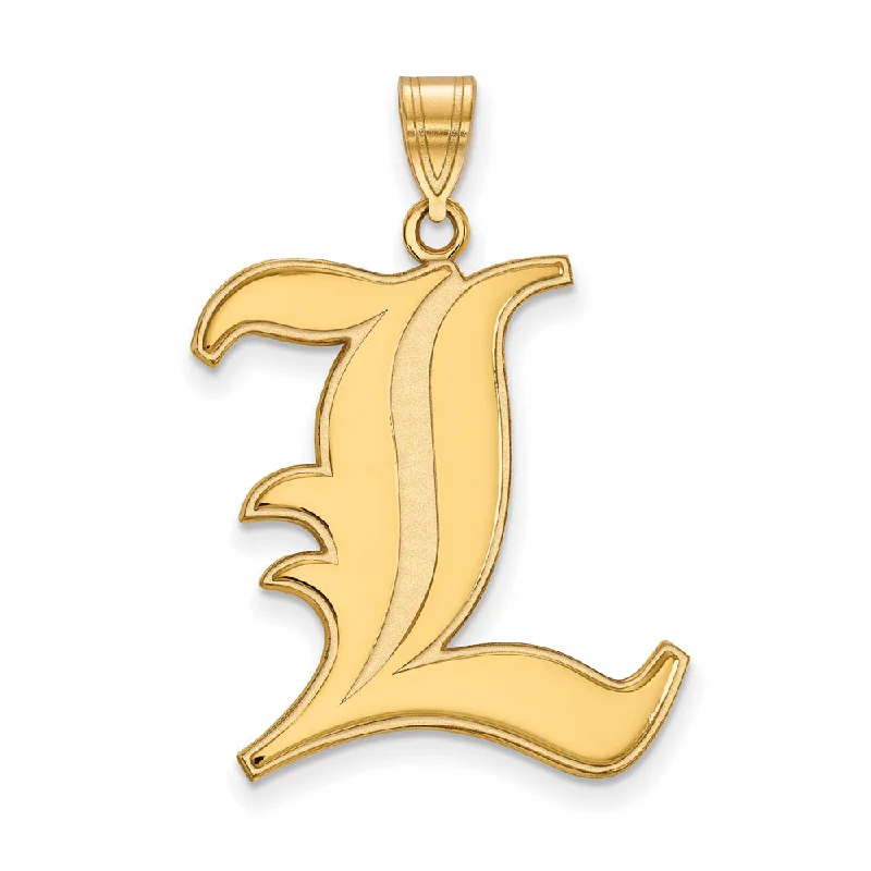 Seasonal Jewelry Deals – Elevate Your Style 14k Gold Plated Silver U. of Louisville XL 'L' Pendant