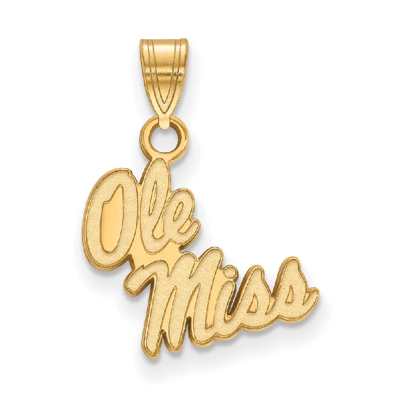 Shop Stylish Jewelry Now And Save Big 14k Gold Plated Silver U. of Mississippi Small 'Ole Miss' Pendant