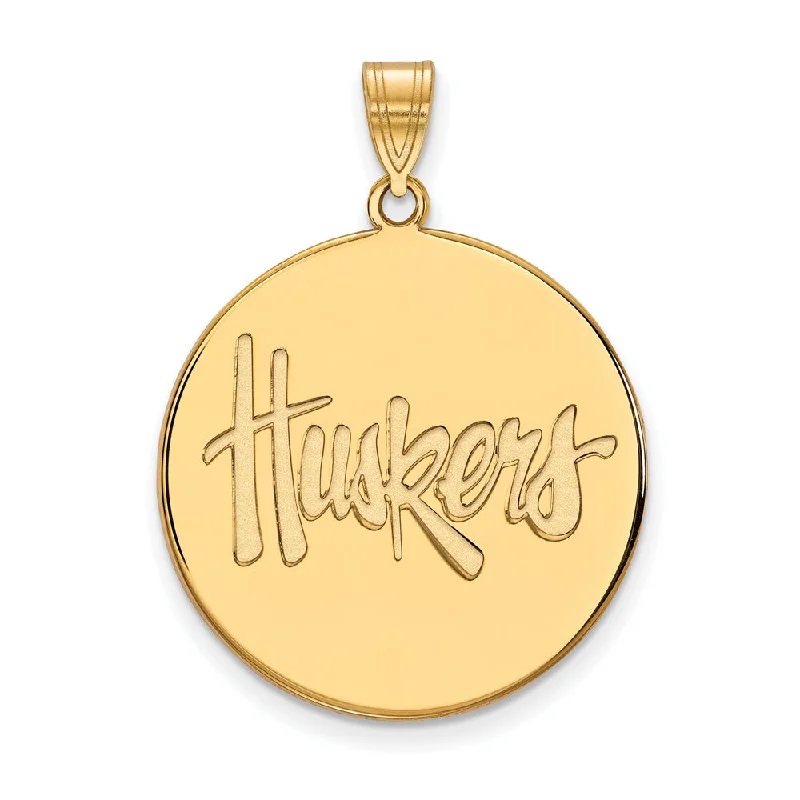 Make Every Moment Shine – Jewelry Discounts Available 14k Gold Plated Silver U. of Nebraska XL Disc Pendant