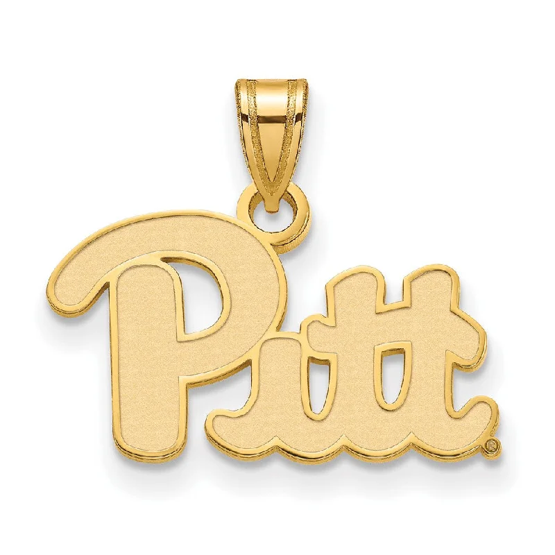 14k Gold Plated Silver U. of Pittsburgh Small 'Pitt' Pendant