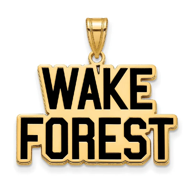 Seasonal Jewelry Sale – Upgrade Your Collection 14k Gold Plated Silver Wake Forest U. Large Enamel Logo Pendant
