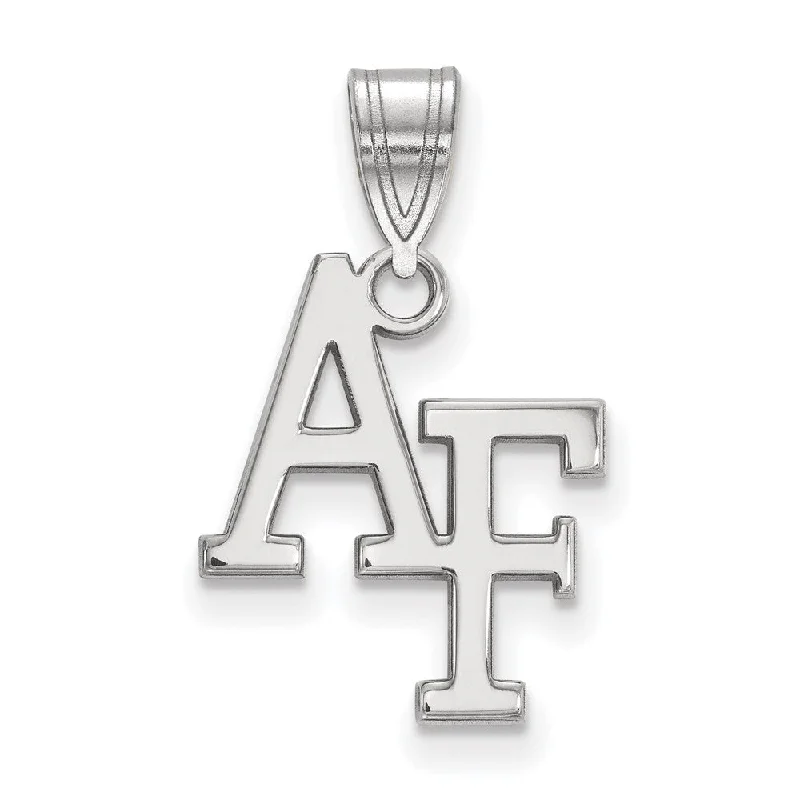 14k White Gold Air force Academy Medium 'AF' Pendant