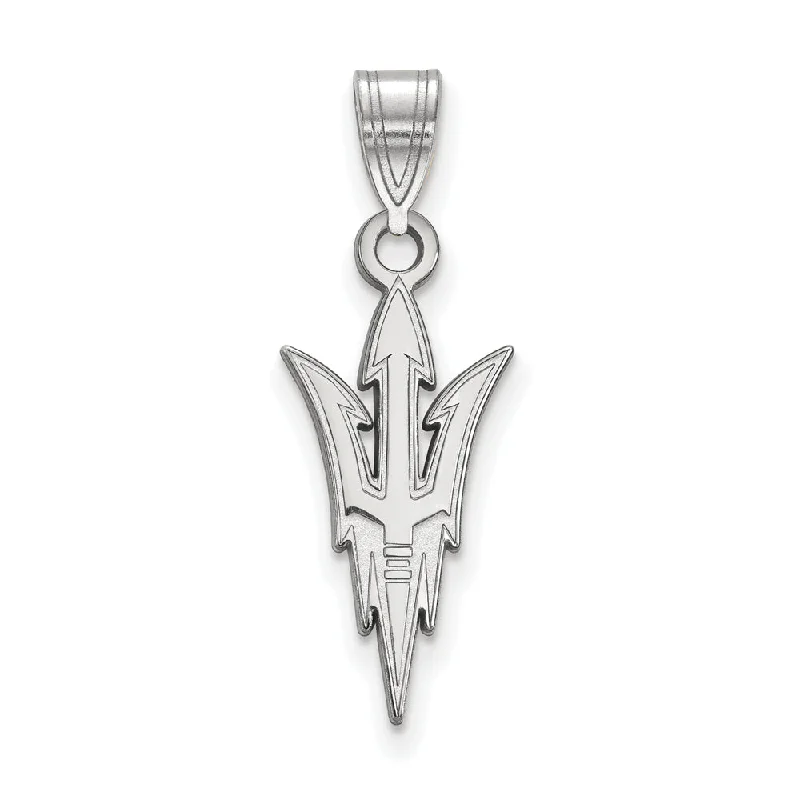 Flash Sale On Exquisite Jewelry – Don't Miss Out 14k White Gold Arizona State Large Logo Pendant