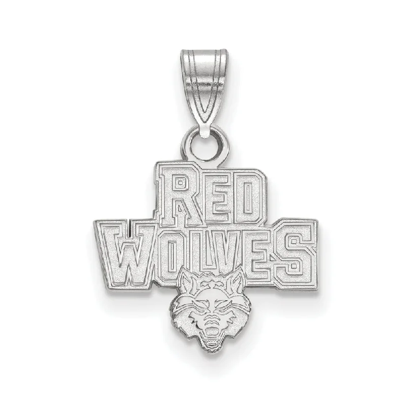 Luxury Jewelry Sale – Elegant Styles At Unbeatable Prices 14k White Gold Arkansas State Small 'Red Wolves' Pendant