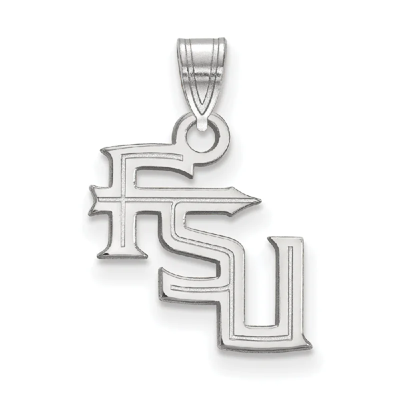 Shop Signature Jewelry Styles At Exclusive Prices 14k White Gold Florida State Small 'FSU' Pendant
