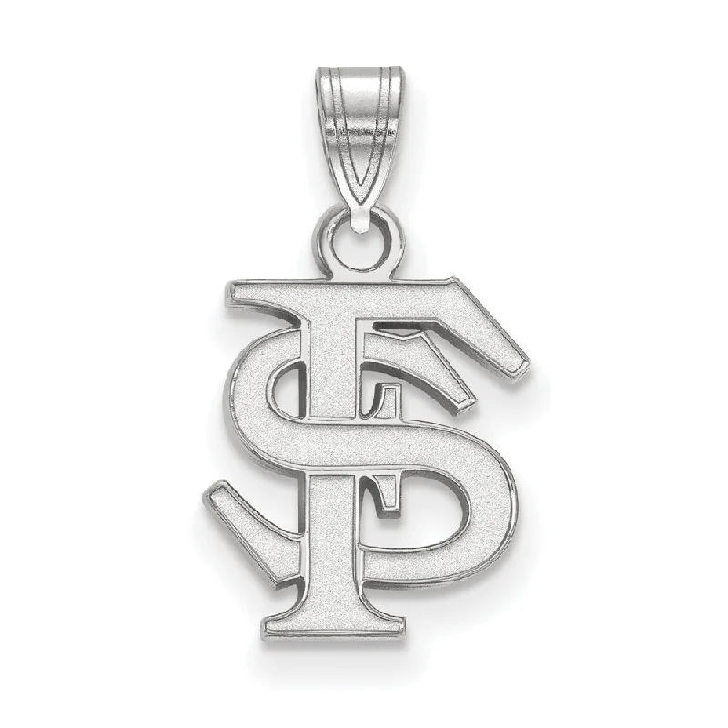Handmade Pearl Jewelry For Timeless Elegance 14k White Gold Florida State Small 'FS' Pendant