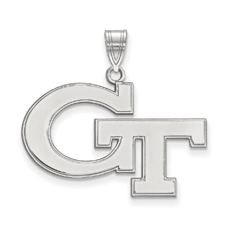 Huge Savings On Timeless Jewelry Collections 14k White Gold Georgia Technology Large 'GT' Pendant