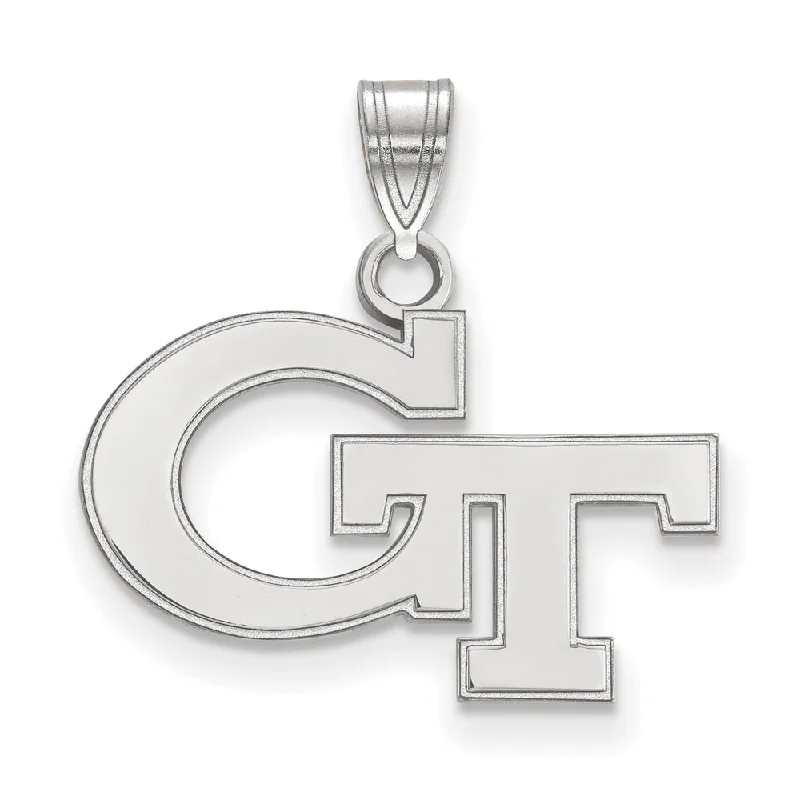 14k White Gold Georgia Technology Small 'GT' Pendant