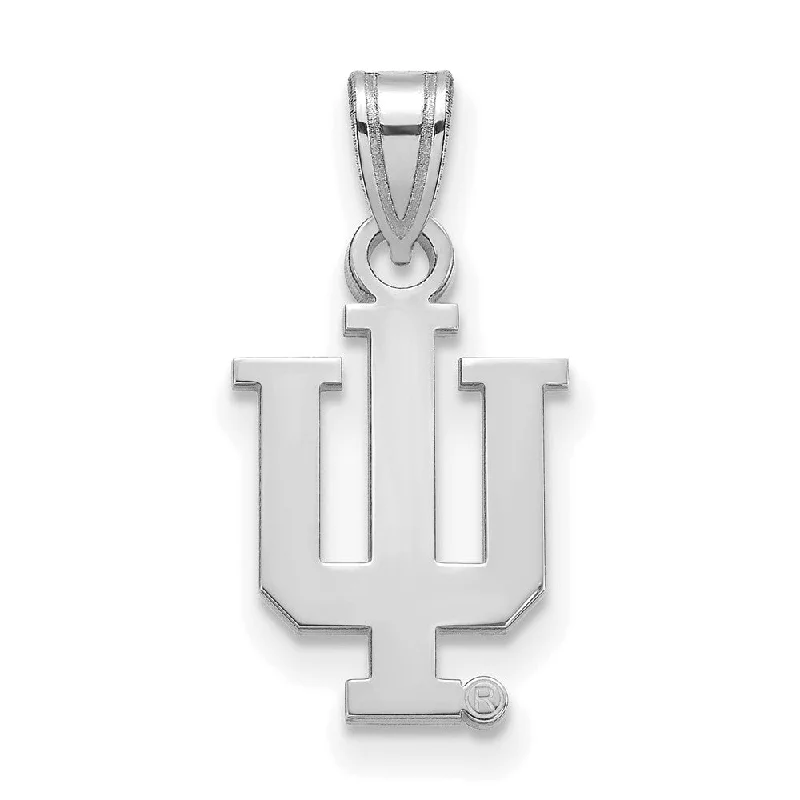 14k White Gold Indiana U Small 'IU' Pendant