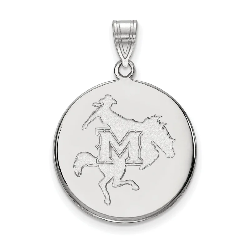 14k White Gold McNeese State Large Disc Pendant