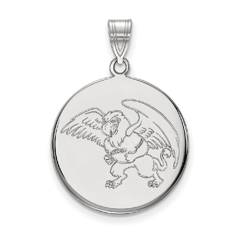 14k White Gold Missouri Western State Large Disc Pendant