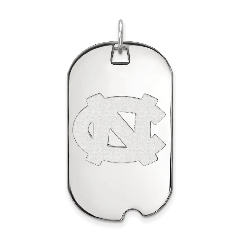 Special Sale On Handcrafted Jewelry – Shop Today 14k White Gold North Carolina Large Dog Tag Pendant