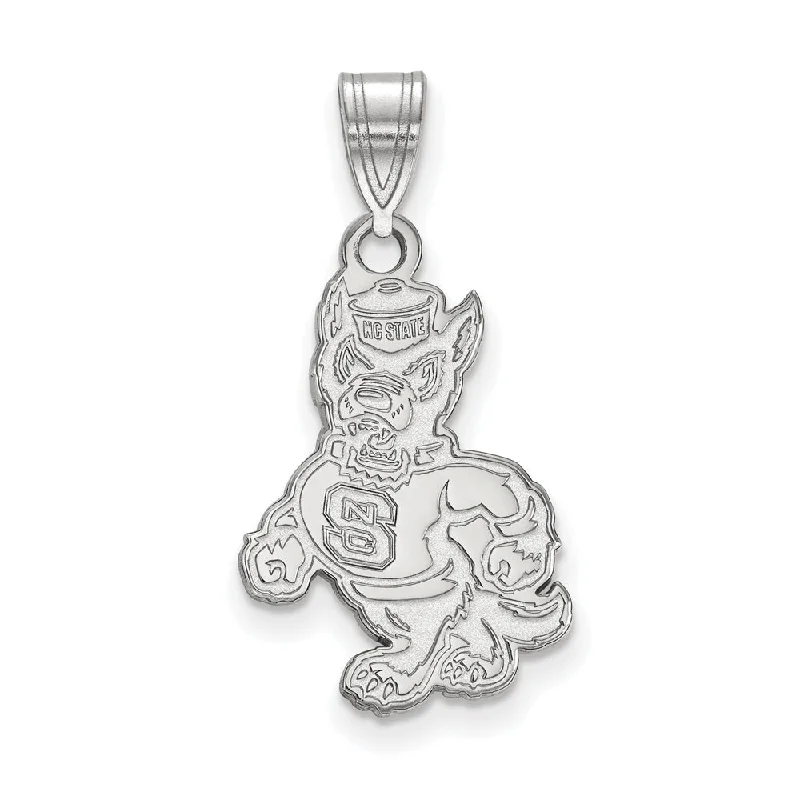 Exclusive Online Jewelry Sale – Don't Wait 14k White Gold North Carolina State Large Mascot Pendant