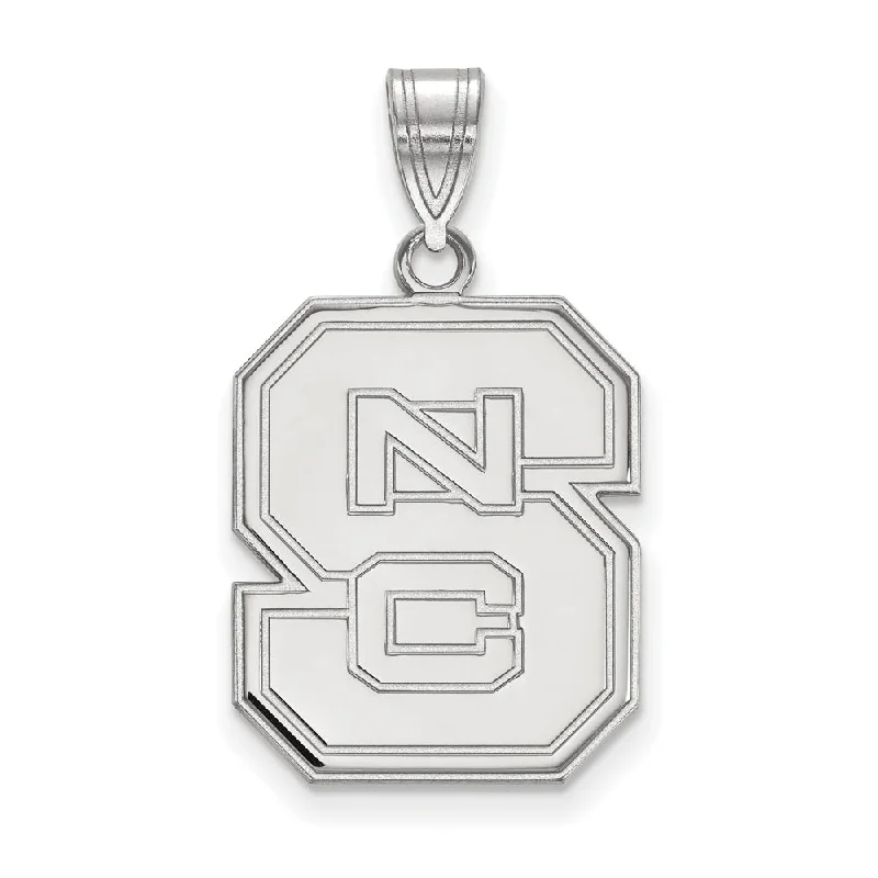 The Perfect Jewelry Piece At The Perfect Discount 14k White Gold North Carolina State Large 'NCS' Pendant