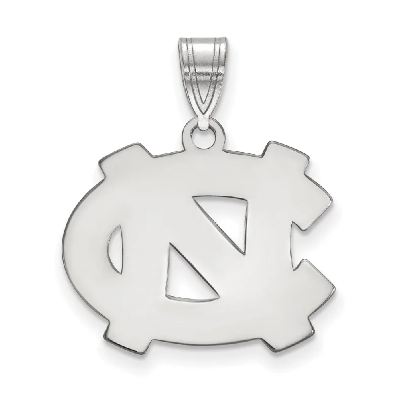 14k White Gold North Carolina Medium 'NC' Pendant